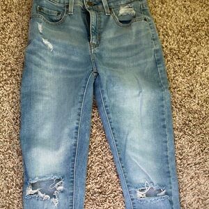 Women's High Rise Distressed Jeans - Blue